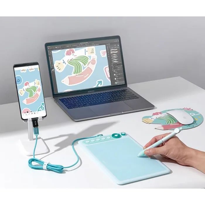 Графический планшет Parblo Intangbo X7 Green (INTANGBOX7G) изображение 5