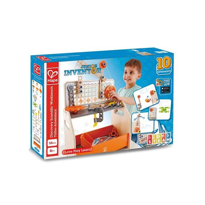 Конструктор Hape Junior Inventor Научный верстак настольный 58 деталей (E3028)