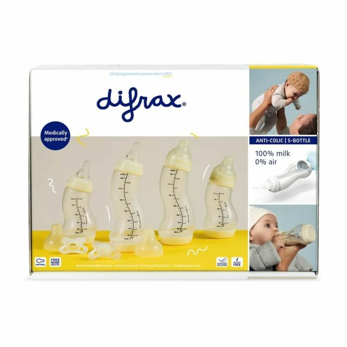 Набір для годування новонароджених Difrax S-bottle Natural 4 антиколікові пляшечки, 2 пустушки (603) зображення 12