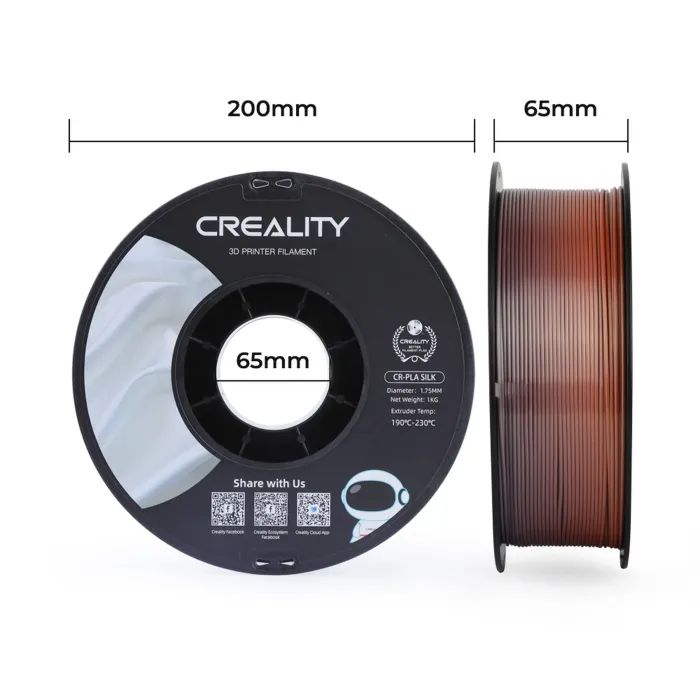 Пластик для 3D-принтера Creality PLA silky shine 1кг, 1.75мм, silver (3301120007) изображение 7