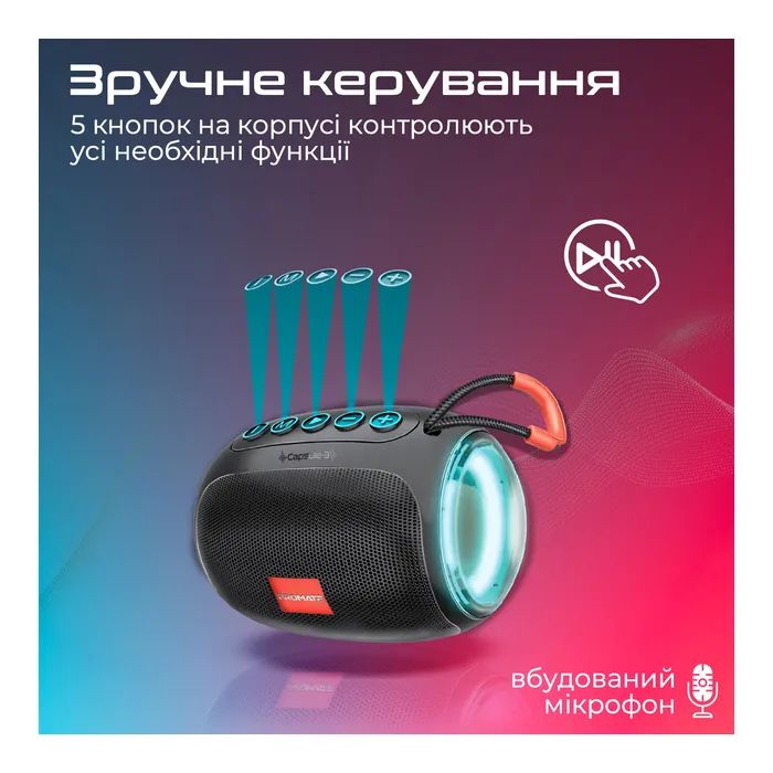 Акустична система Promate Capsule-3 Blue (capsule-3.blue) зображення 7
