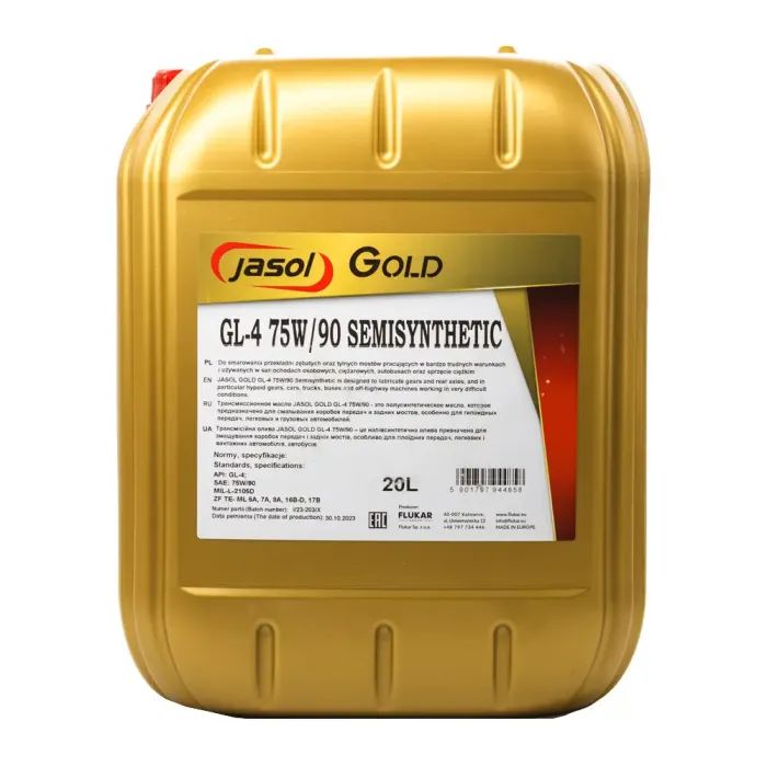 Трансмиссионное масло JASOL GOLD GL-4 75w90 Semisynthetic 1л