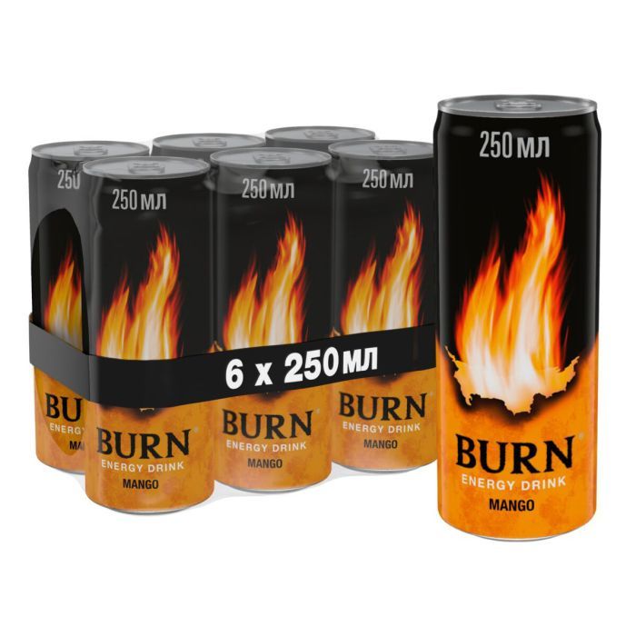 Энергетический напиток Burn Манго Безалкогольный сильногазированный 250 мл (5060466519602) изображение 2