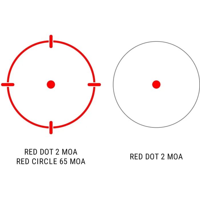 Коллиматорный прицел Holosun HE530G-RD точка 2 MOA + коло 65 МОА (Red) (HE530G-RD) изображение 6