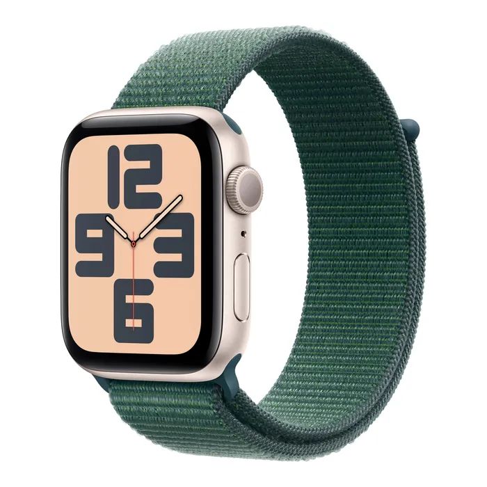 Смарт-годинник Apple Watch SE 2024 GPS 44mm Starlight Aluminium Case with Lake Green Sport Loop (MXEW3QH/A)