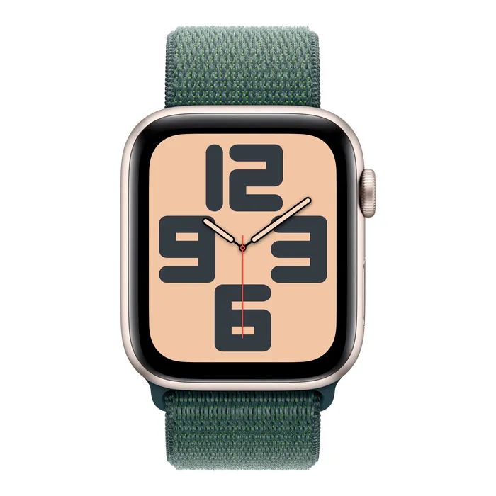Смарт-годинник Apple Watch SE 2024 GPS 44mm Starlight Aluminium Case with Lake Green Sport Loop (MXEW3QH/A) зображення 2