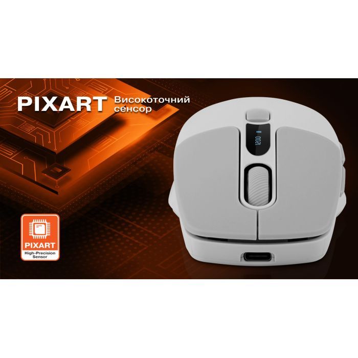 Мишка REAL-EL RM-480W Wireless/Bluetooth White (EL123200050) зображення 12