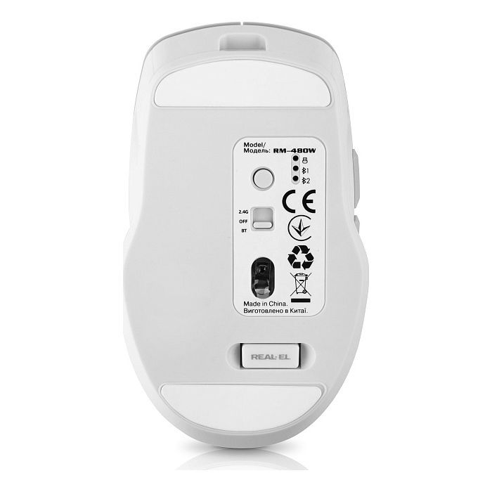 Мишка REAL-EL RM-480W Wireless/Bluetooth White (EL123200050) зображення 6