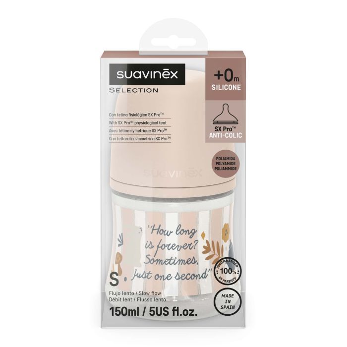 Бутылочка для кормления Suavinex Wonderland 150 мл, физиологическая, медленный поток, розовая (308744) изображение 3