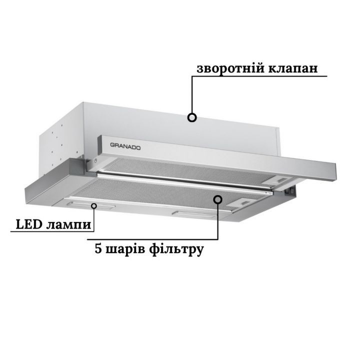 Витяжка кухонна GRANADO Telde 602-450 white (GCH316255) зображення 3