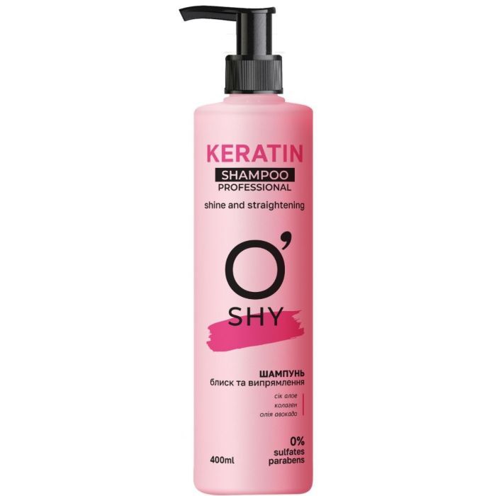 Шампунь O'Shy Keratin Блеск и выпрямление 400 мл (4820263233887)