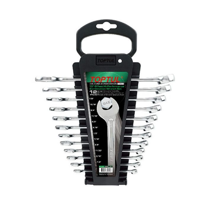 Ключ Toptul дюймовый комбинированный 12 шт. 1/4"-7/8" на холдере (GBAC1201)