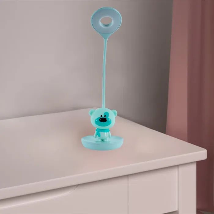 Настільна лампа Kite Bear LED з акумулятором, блакитна (K24-492-2-3) зображення 6