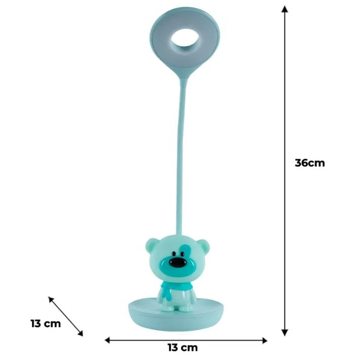 Настільна лампа Kite Bear LED з акумулятором, блакитна (K24-492-2-3) зображення 7