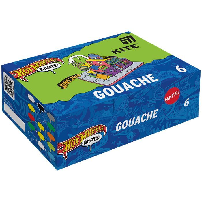 Гуашевые краски Kite Hot Wheels Skate 12 цветов х 20 мл (HW25-063)