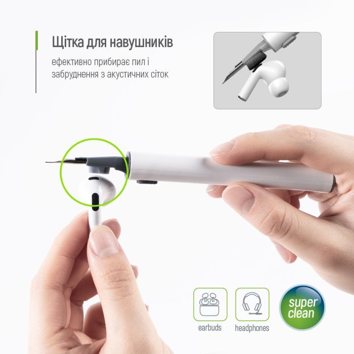 Універсальний чистячий набір ColorWay Cleaning Pen, for Earphones, 3 in 1 (CW-1131) зображення 9