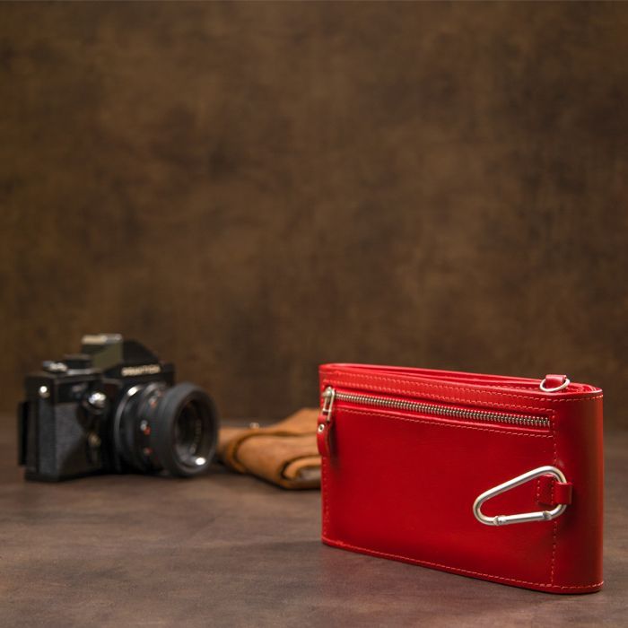 Сумка Grande Pelle Из натуральной кожи Красная (11441) изображение 9