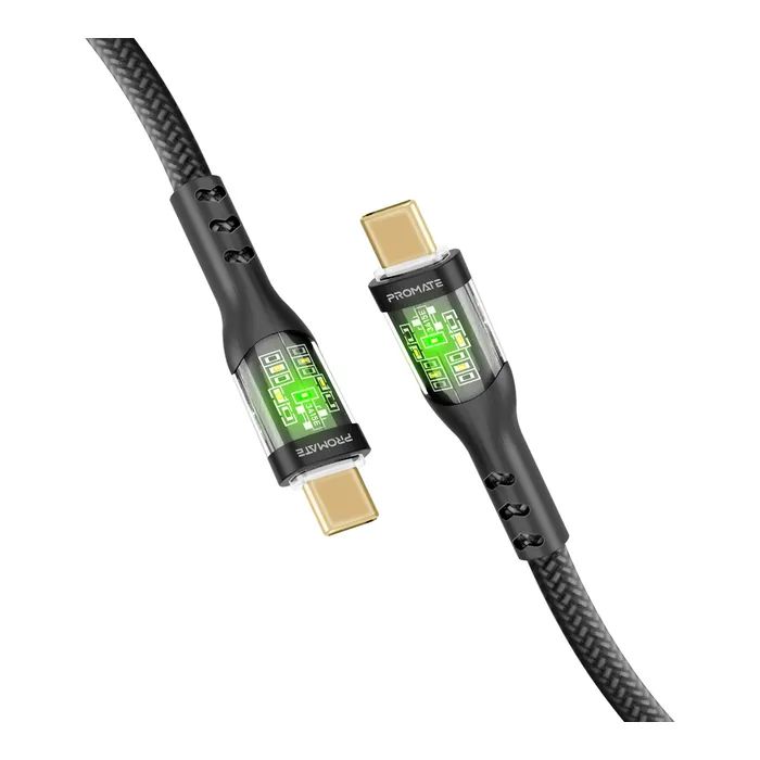 Дата кабель USB-C to USB-C transline-cc200.navy Promate (transline-cc200.navy)