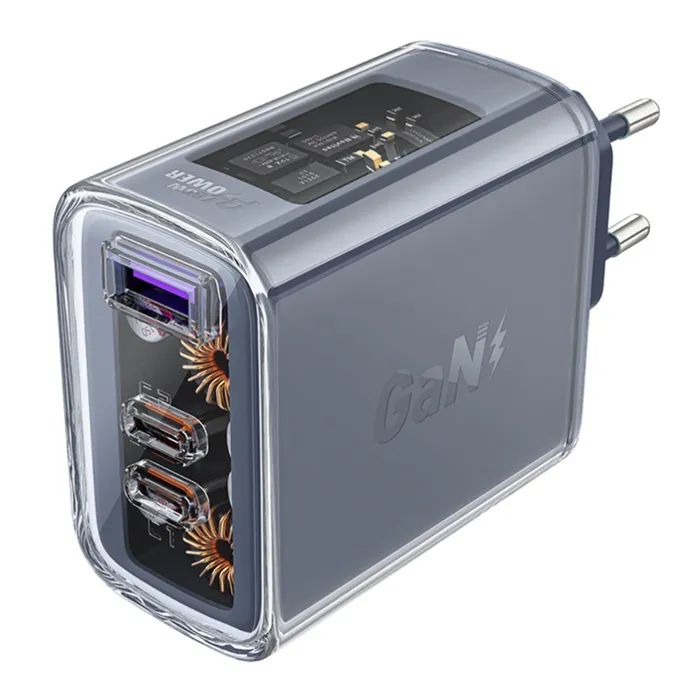 Зарядное устройство Acefast 3xUSB 65W (2xUSB-C+USB-A) Gan A45 Fast Charger Mountain mist (6974316282099) изображение 2