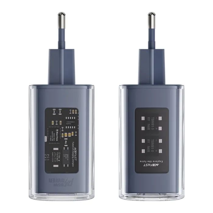 Зарядное устройство Acefast 3xUSB 65W (2xUSB-C+USB-A) Gan A45 Fast Charger Mountain mist (6974316282099) изображение 4