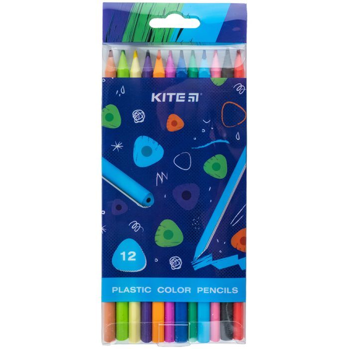 Олівці кольорові Kite Triangle пластикові, 12 кольорів (K24-049-3)