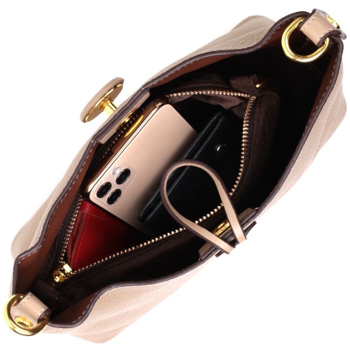 Сумка Vintage З натуральної шкіри Бежева (22320) зображення 7