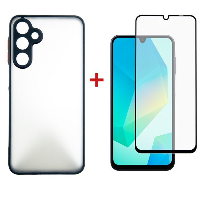 Чехол для мобильного телефона Dengos Samsung Galaxy A16 Matte + glass (Black) (DG-KM-133)
