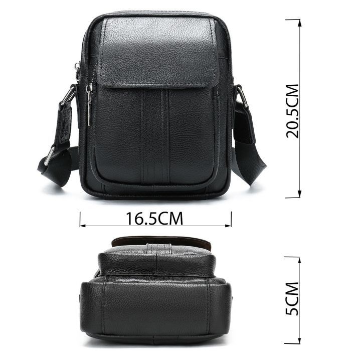 Сумка Vintage Кожаная флотар Черная (14943) изображение 3