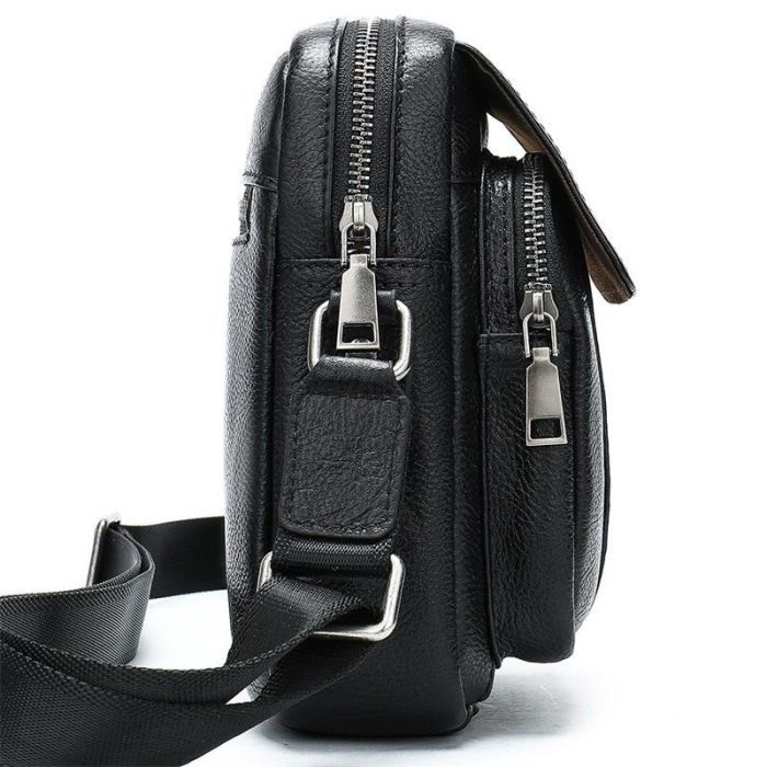 Сумка Vintage Кожаная флотар Черная (14943) изображение 6