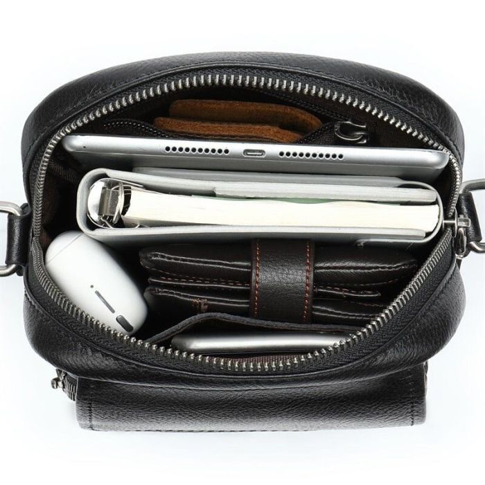 Сумка Vintage Кожаная флотар Черная (14943) изображение 8