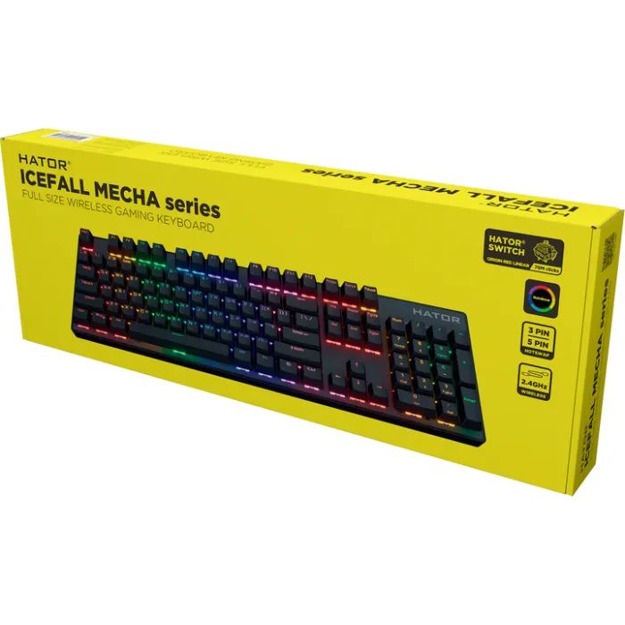 Клавиатура Hator Icefall Mecha Rainbow Wireless/USB Black (HTK204UA) изображение 7