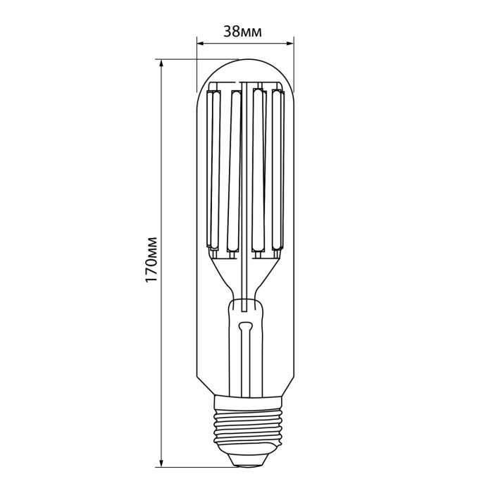 Лампочка Videx LED Filament T38F 24W E27 5000K (VL-T38F-24275) зображення 2