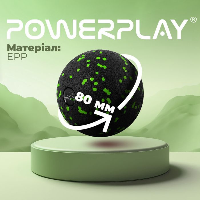 Массажный мяч PowerPlay PP-4350 Epp Massage Ball (d8) Чорно/Зелений (PP-4350_Green_d8) изображение 9