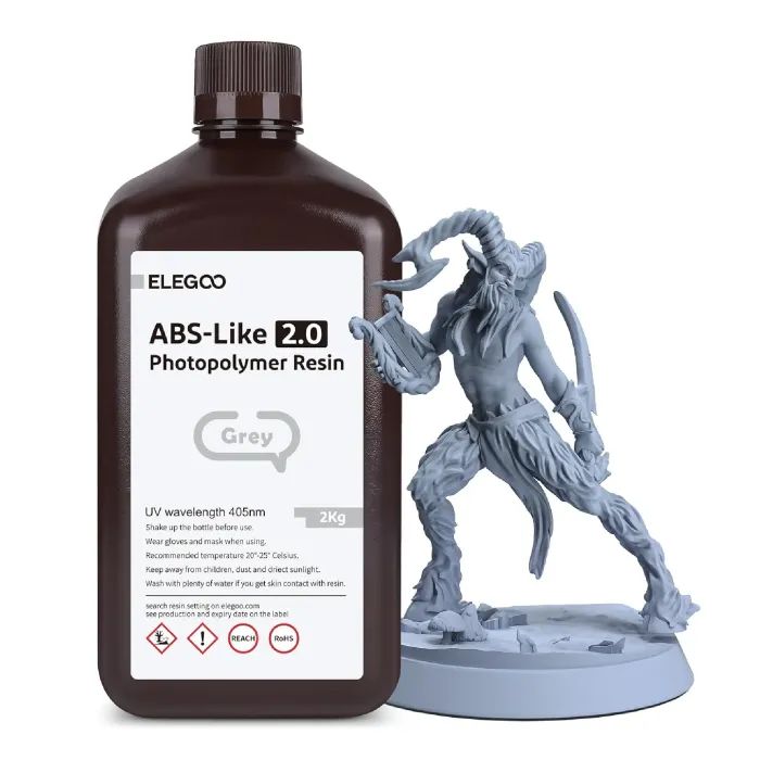 Фотополимерная смола ELEGOO Resin, ABS-like 2.0 2кг, gray (50.103.0125)