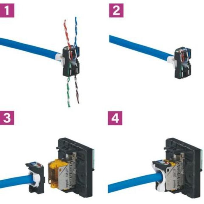 Комп'ютерна розетка LEGRAND Mosaic Rj45 Stp Кат6а 2мод Біл (076576) зображення 3