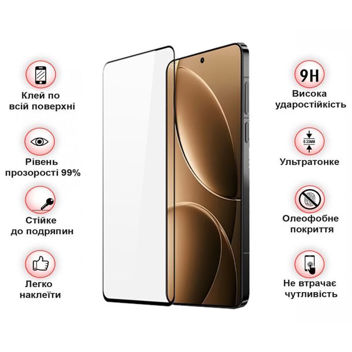 Скло захисне BeCover Poco F7 Pro Black (713416) зображення 3