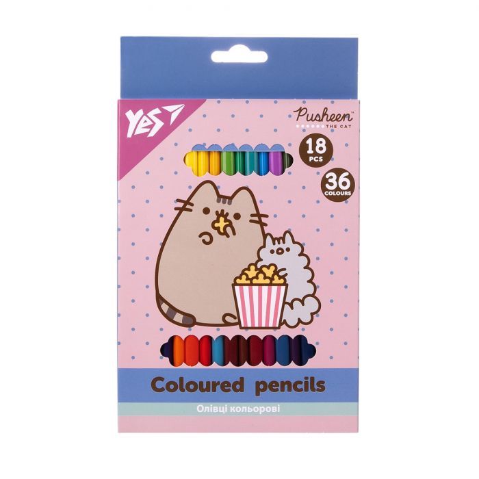 Олівці кольорові Yes Pusheen 18 шт 36 кол. (290769)