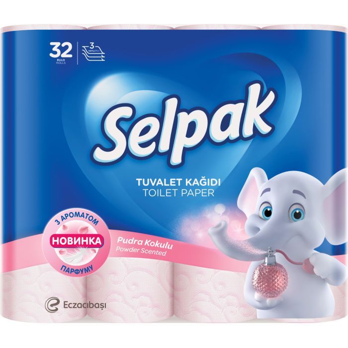 Туалетний папір Selpak Perfumed Пудра 3 шари 8 рулонів (8690530044517)