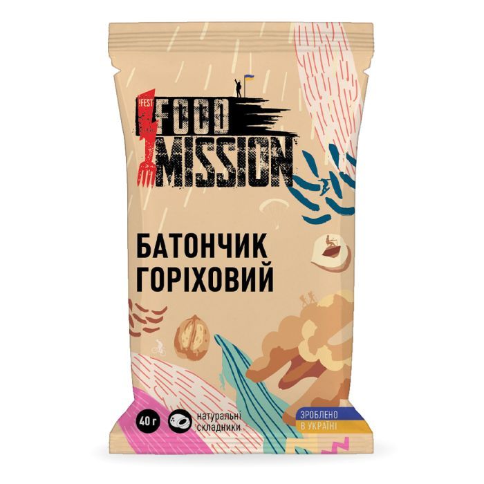 Батончик Food Mission Горіховий 40 г (fm.30276)