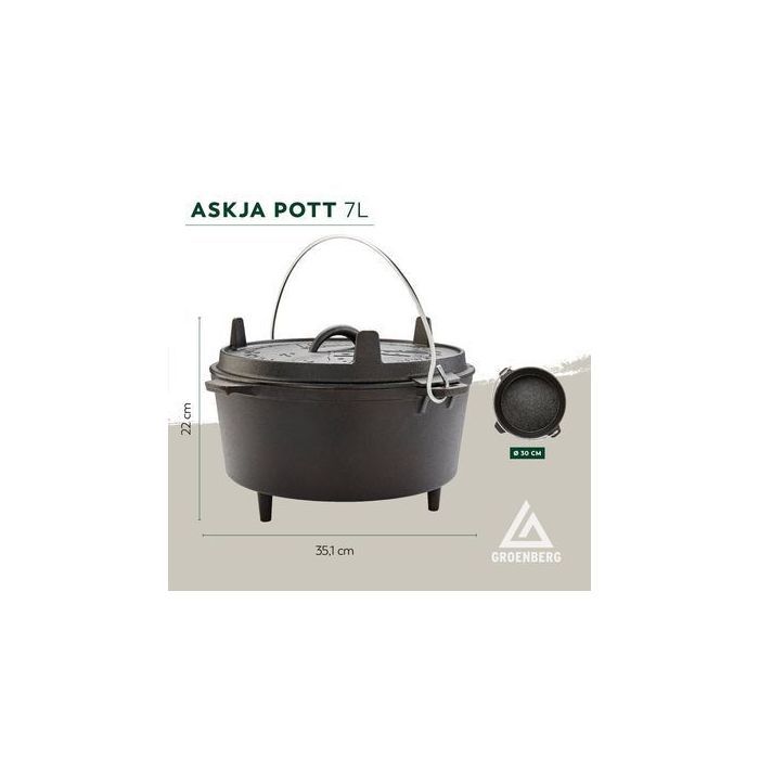 Котел туристический Groenberg Askja Pot 30 cm / 7 L Black (266017) (DAS303244) изображение 7