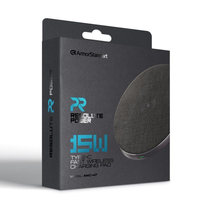 Зарядное устройство Armorstandart Wireless Charging Resolute Power AWC-47 Round 15W Black (ARM73179) изображение 2