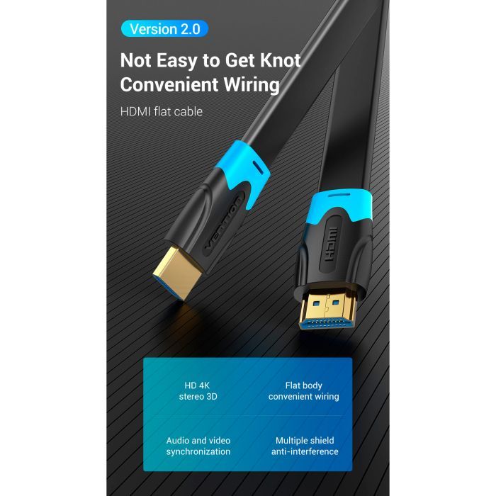 Кабель мультимедийный HDMI M to HDMI M 1.5m black Vention (AAKBG) изображение 2