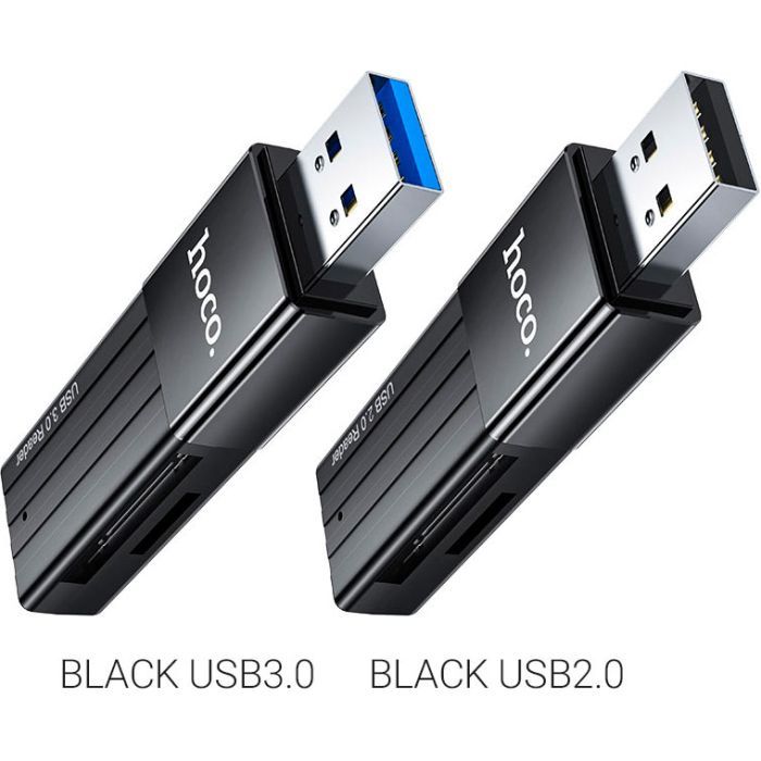 Считыватель флеш-карт HOCO USB3.0 to microSD, microSDHC, microSDXC, SD, SDHC, SDXC, HB20 Black (6931474735218) изображение 9