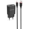 Зарядное устройство BOROFONE BA20A Sharp USB + cable USB to USB-C 10.5W Black (6931474702142) изображение 2