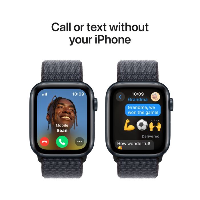 Смарт-годинник Apple Watch SE GPS + Cellular 40mm Midnight Aluminium Case with Ink Sport Loop (MXGA3QH/A) зображення 4