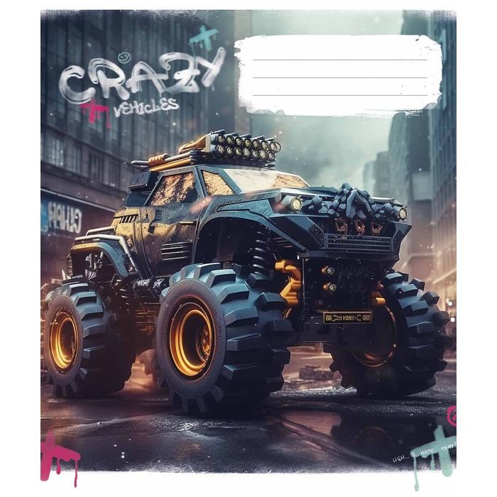 Тетрадь Школярик Monster trucks 48 листов линия (048-3283L) изображение 5