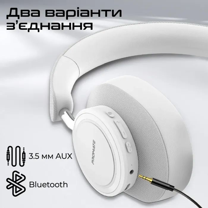 Навушники Promate Takt White (takt.white) зображення 7