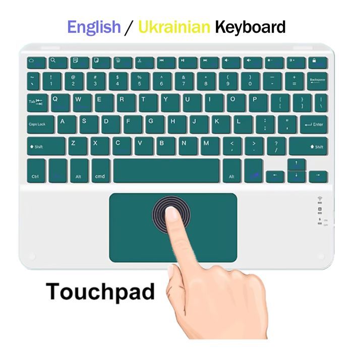 Клавиатура BeCover with TouchPad Bluetooth UA Dark Green (713404)