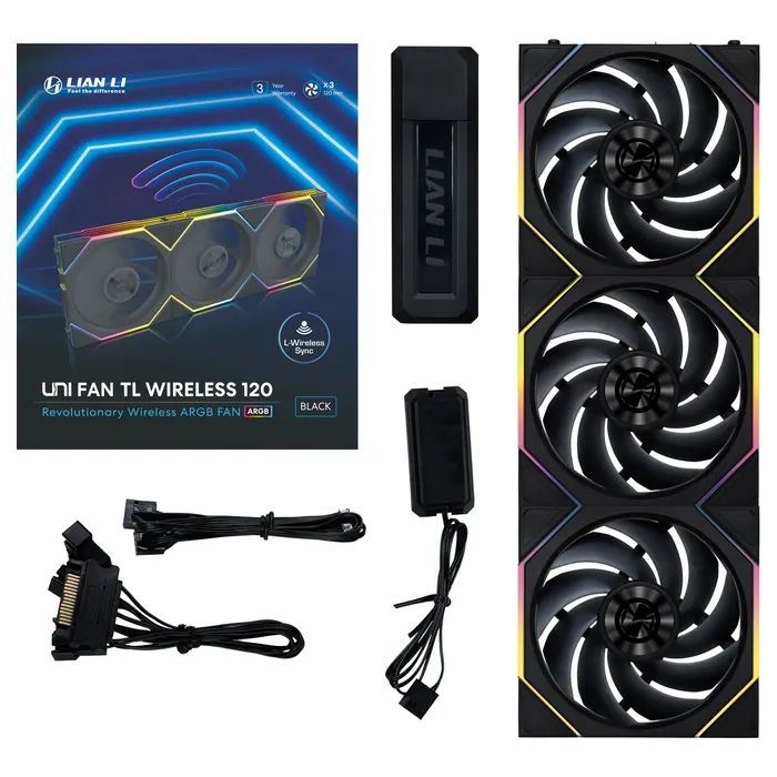 Кулер для корпуса Lian Li Uni Fan TL WIRELESS 120-3, Black (G99.12TL1W3B.00) изображение 8
