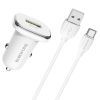 Зарядний пристрій BOROFONE BZ12A USB + cable USB to USB-C 1.0m White (BZ12A/TCW) зображення 2